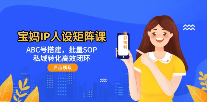 宝妈妈IP人物关系引流矩阵课：ABC号构建，大批量SOP，私域转化高效率闭环控制-太奇网创联盟