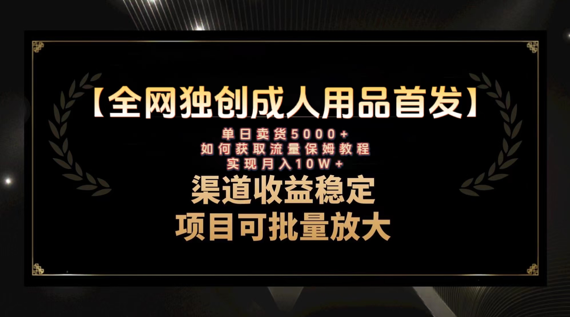 全新各大网站独创性先发，两性用品跑道引流方法拓客，月入10w家庭保姆级实例教程-暖阳网-优质付费教程和创业项目大全-太奇网创联盟