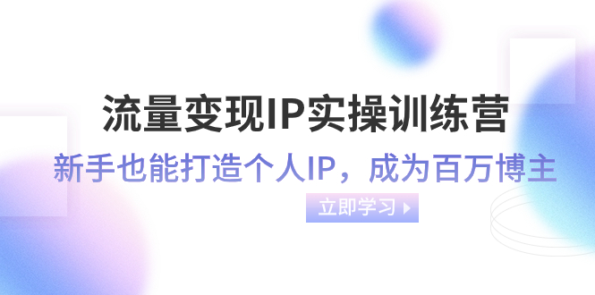 流量变现-IP实操训练营：新手也能打造个人IP，成为百万 博主-暖阳网-优质付费教程和创业项目大全-太奇网创联盟