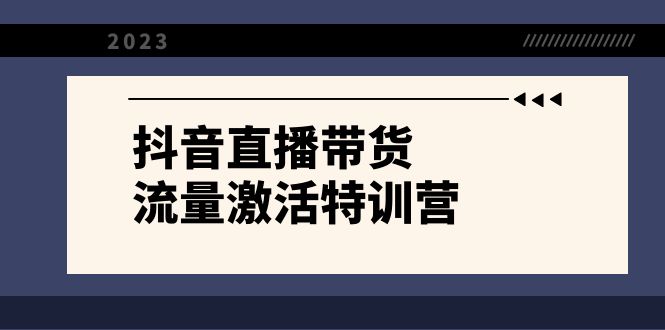 抖音直播带货-流量激活特训营，入行新手小白主播必学-暖阳网-优质付费教程和创业项目大全-太奇网创联盟