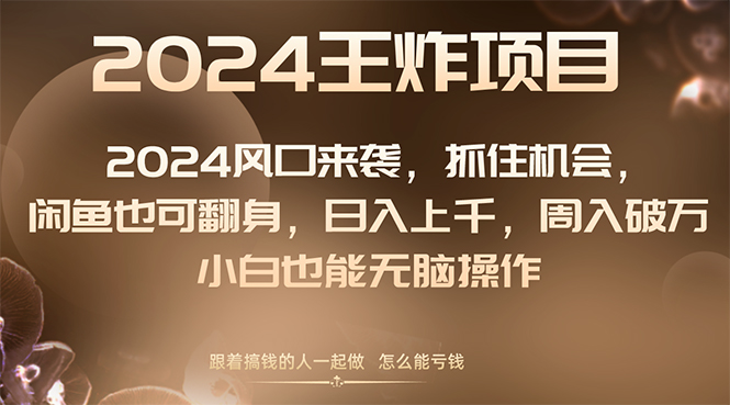 2024蓝海项目来临，把握机会，闲鱼平台也可以翻盘，日入过千，周入过万，新手…-太奇网创联盟