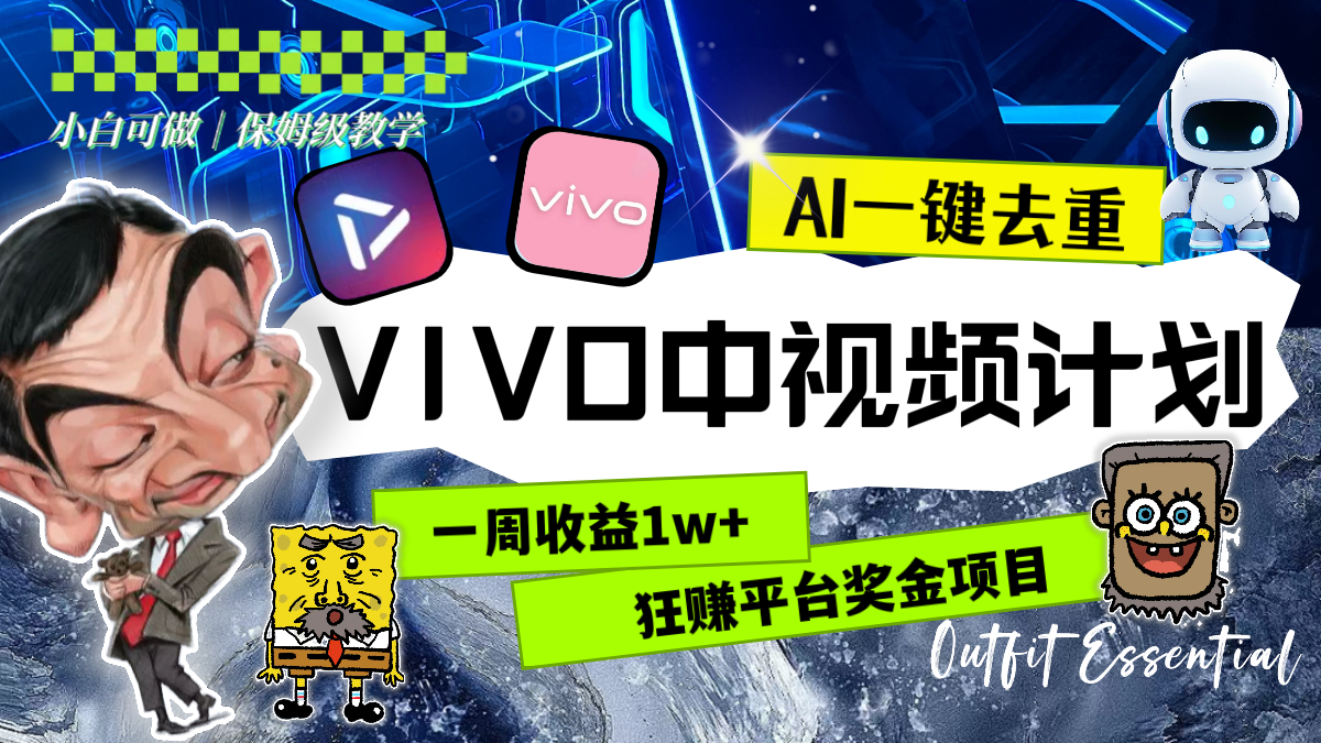 一周盈利1w 的VIVO中视频伙伴，用AI一键去重，狂赚服务平台奖励金-太奇网创联盟