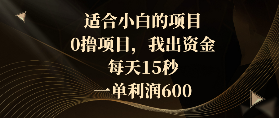 适宜新手的新项目，0撸新项目，我出资产，每日15秒，一单利润600-太奇网创联盟