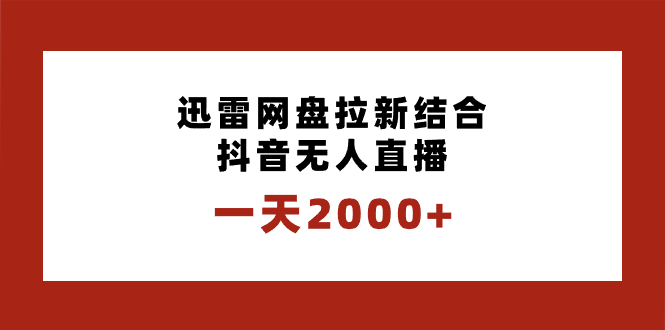 一天2000 迅雷网盘引流融合抖音无人在线，独创性游戏玩法家庭保姆级课堂教学-太奇网创联盟