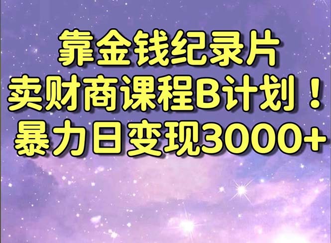 靠钱财纪实片卖财商课程B方案！暴力行为日转现3000 ，喂食式干货知识实例教程！-太奇网创联盟