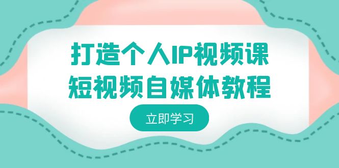 打造个人IP视频课程-短视频自媒体实例教程，本人IP怎样定位，如何盈利-太奇网创联盟