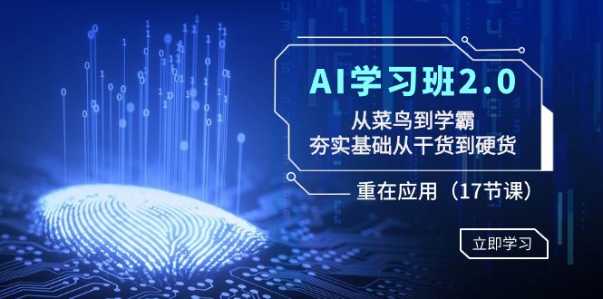 AI学习班2.0：从菜鸟到学霸，夯实基础从干货到硬货，重在应用-太奇网创联盟