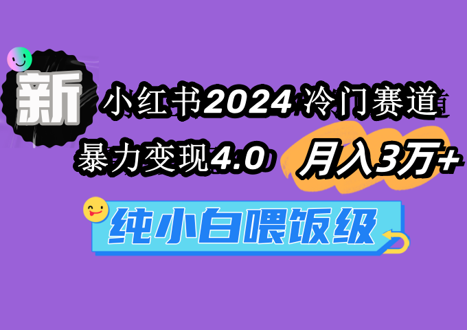小红书2024冷门赛道 月入3万+ 暴力变现4.0 纯小白喂饭级-太奇网创联盟