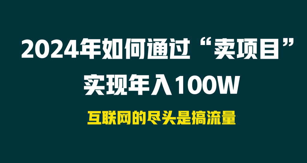 2024年怎样通过“卖项目”完成年收入100W-太奇网创联盟
