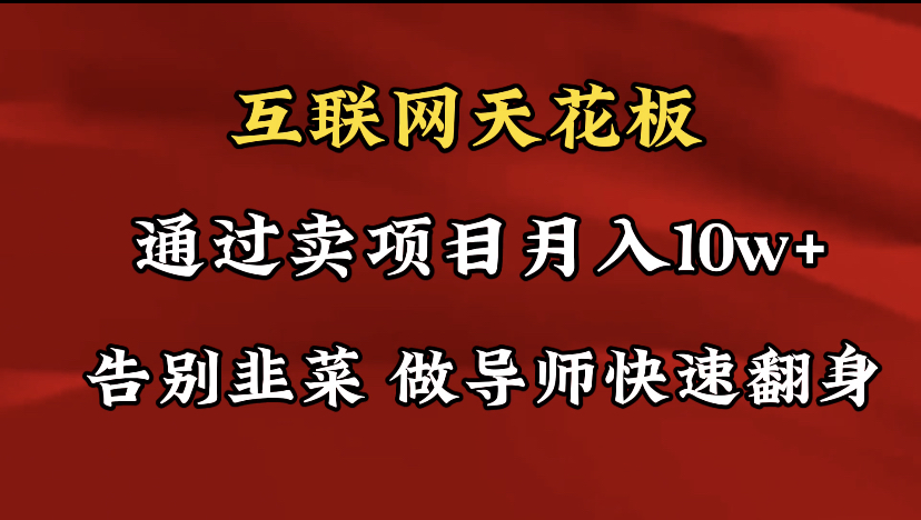 导师训练营互联网的天花板，让你告别韭菜，通过卖项目月入10w+，一定要…-太奇网创联盟
