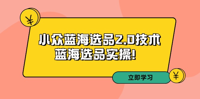 拼多多培训第33期：小众蓝海选品2.0技术-蓝海选品实操！-太奇网创联盟