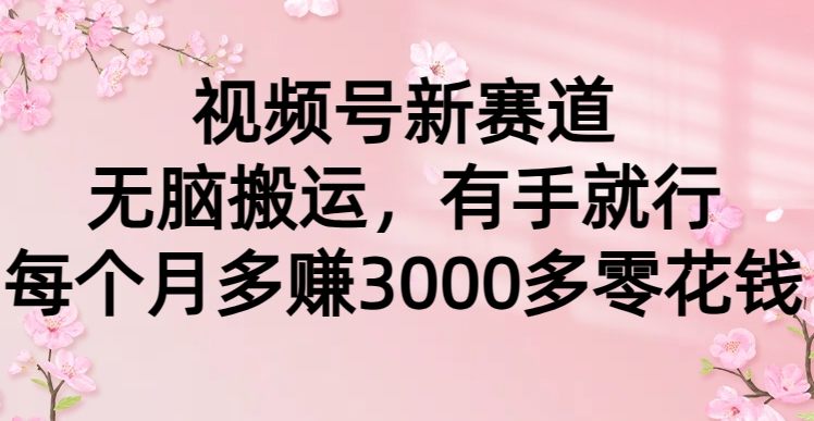 视频号新赛道，无脑搬运，有手就行，每个月多赚3000多零花钱-太奇网创联盟