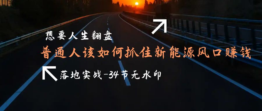 需要人生道路逆风翻盘，平常人如何抓住新能源技术出风口挣钱，落地式实战案例课-34节无水印图片-太奇网创联盟
