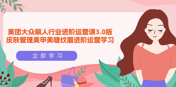 美团外卖大家-佳人领域 升阶运营课3.0版，美容护肤美容美甲绣眉升阶经营学习培训-太奇网创联盟