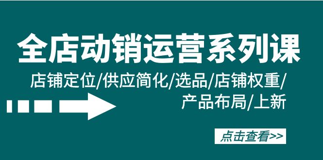 店铺·促销经营系列产品课：店铺运营/供货简单化/选款/宝贝权重/产品布局/上架-太奇网创联盟