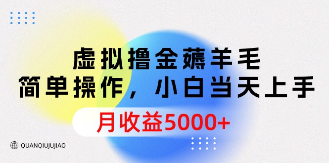 虚似撸金撸羊毛，易操作，新手当日入门，月盈利5000-太奇网创联盟