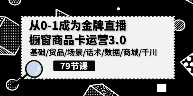 0-1变成王牌直播间-橱窗展示产品卡经营3.0，基本/货物/情景/销售话术/数据信息/商城系统/巨量千川-太奇网创联盟