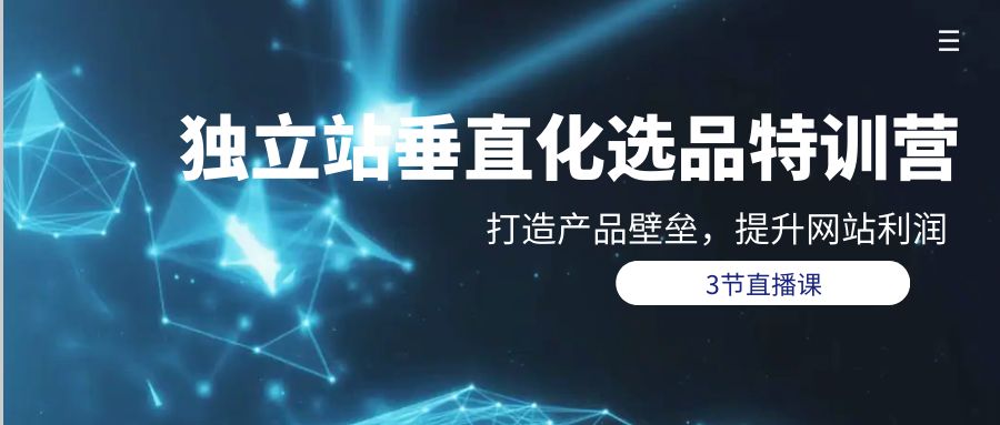 自建站-垂直领域选款夏令营，打造出产品壁垒，提升关键词盈利-太奇网创联盟