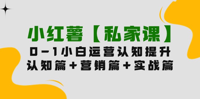 小红书【私人课】0-1轻松玩小红书的内容运营，认知能力篇 营销推广篇 实战篇-太奇网创联盟