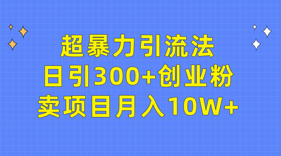 超暴力引流法，日引300+创业粉，卖项目月入10W+-太奇网创联盟