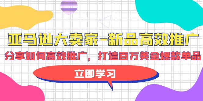 亚马逊平台 大卖家-新产品高效率营销推广，共享如何有效营销推广，打造出百万美金爆款单品-太奇网创联盟