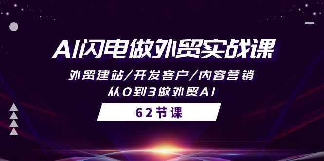 AI雷电做跨境电商实战演练课，外贸网站建设/寻找客户/内容运营/从0到3做跨境电商AI-62节-太奇网创联盟
