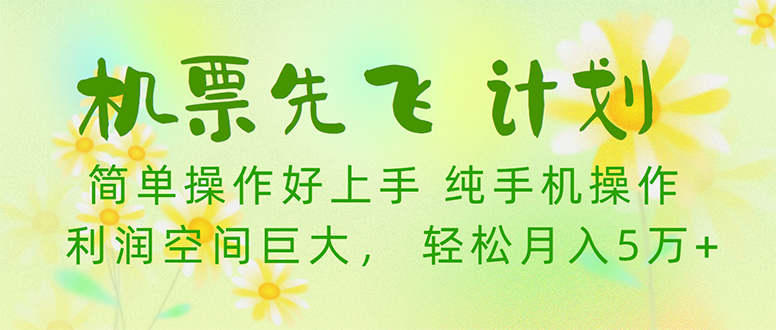 飞机票笨鸟先飞方案！里程积分换取飞机票出售赚取差价，盈利空间极大，新手月入5万-太奇网创联盟