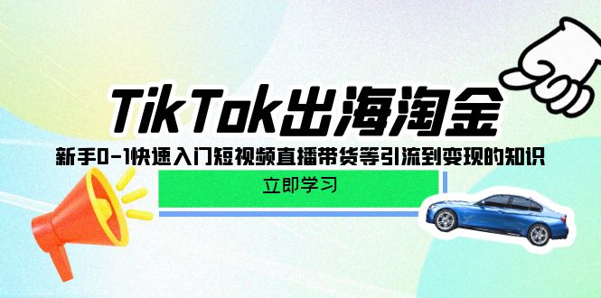 TikTok-出航挖金，初学者0-1快速上手短视频带货卖货等引导到快速变现专业知识-太奇网创联盟