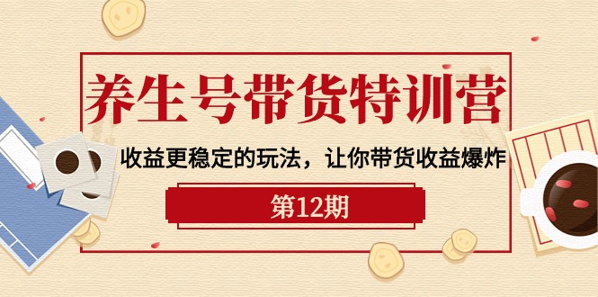 健康养生号卖货夏令营【12期】盈利更稳定的游戏玩法，使你卖货盈利发生爆炸-9节视频课堂-太奇网创联盟