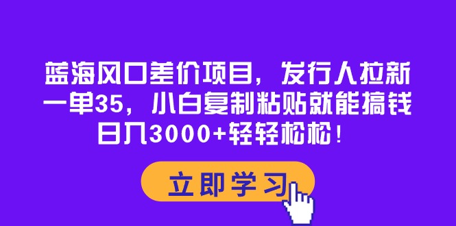 蓝海风口价格差新项目，外国投资者引流，一单35，新手拷贝就可弄钱！日入30…-太奇网创联盟