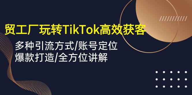 外贸工厂玩转TikTok高效获客，多种引流方式/账号定位/爆款打造/全方位讲解-太奇网创联盟