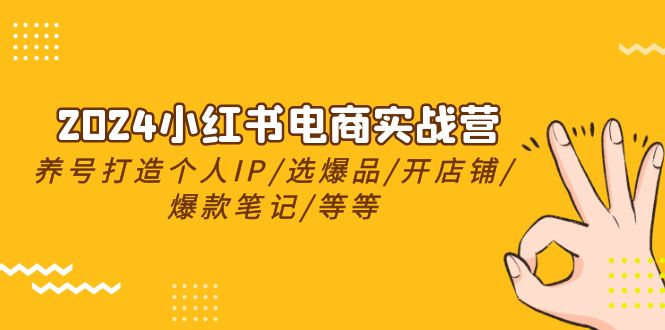 2024小红书电商实战营，起号打造出IP/选爆款/开店铺/爆品手记/等-太奇网创联盟