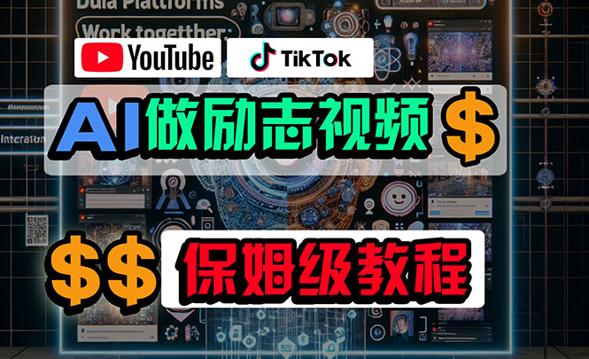 利用AI制作励志视频，在YouTube和TikTok赚钱，小白可做-太奇网创联盟