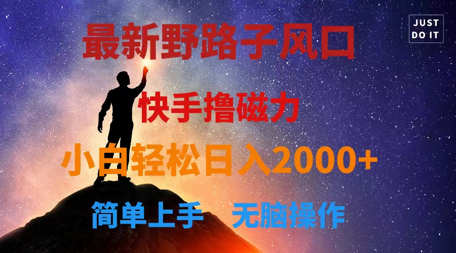 最新风口！快手撸磁力，野路子，小白无脑操作日入2000+-太奇网创联盟