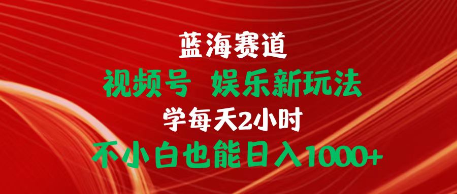 蓝海赛道视频号 娱乐新玩法每天2小时小白也能日入1000+-太奇网创联盟