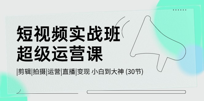 小视频实战演练班-非常运营课，|视频剪辑|拍照|运作|直播间|转现 新手到高手 (30节)-太奇网创联盟