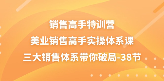 销售-高手特训营，美业-销售高手实操体系课，三大销售体系带你破局-38节-太奇网创联盟