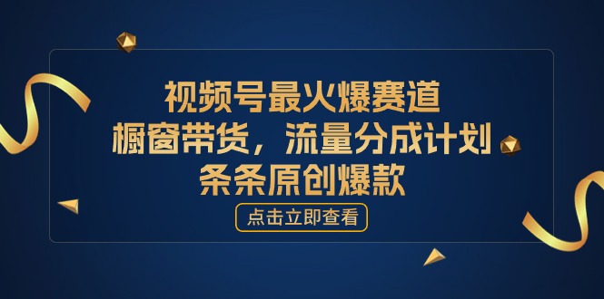 [您的孩子取得成功获得上位]微信视频号最火跑道，橱窗展示卖货，流量分成方案，条…-太奇网创联盟