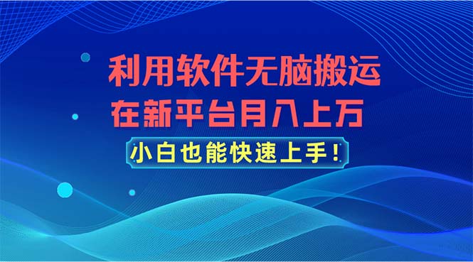 利用软件无脑搬运，在新平台月入上万，小白也能快速上手-太奇网创联盟