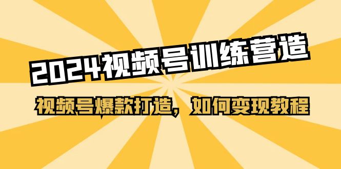2024视频号训练营，视频号爆款打造，如何变现教程-太奇网创联盟