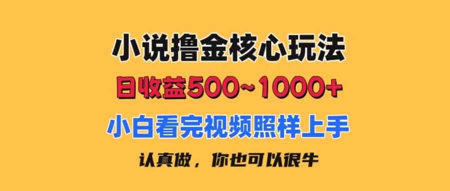 小说撸金核心玩法，日收益500-1000+，小白看完照样上手，0成本有手就行-太奇网创联盟