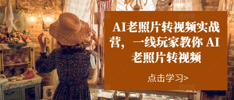 AI旧照片转短视频实操训练营，一线游戏玩家教大家AI旧照片转短视频-太奇网创联盟