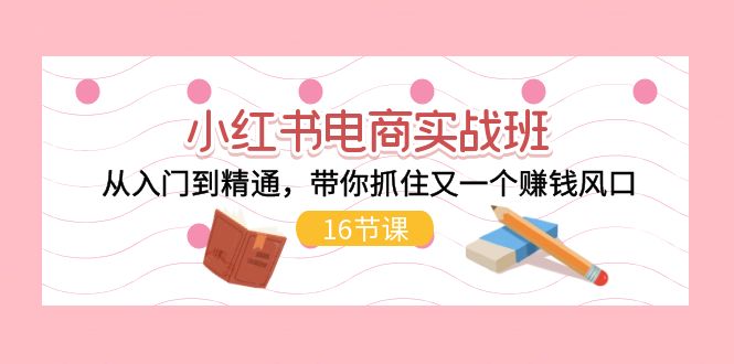 小红书电商实战演练班，实用教程，陪你把握住又一个挣钱出风口-太奇网创联盟