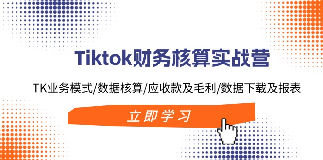 Tiktok财务核算实战营：TK业务模式/数据核算/应收款及毛利/数据下载及报表-太奇网创联盟