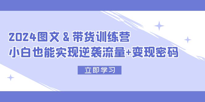 2024 图文+带货训练营，小白也能实现逆袭流量+变现密码-太奇网创联盟