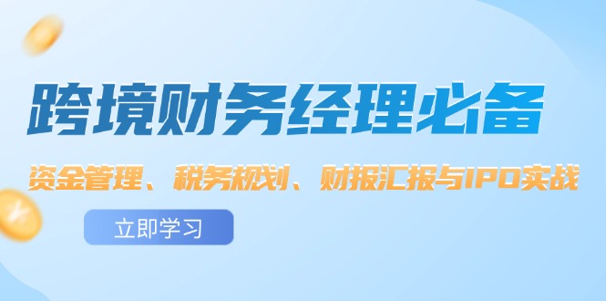 跨境 财务经理必备：资金管理、税务规划、财报汇报与IPO实战-太奇网创联盟
