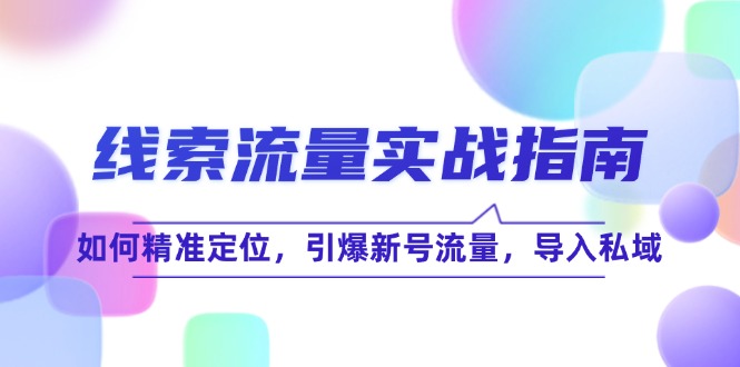 线 索 流 量-实战指南：如何精准定位，引爆新号流量，导入私域-太奇网创联盟