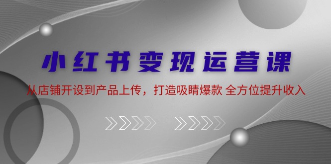 小红书变现运营课：从店铺开设到产品上传，打造吸睛爆款 全方位提升收入-太奇网创联盟