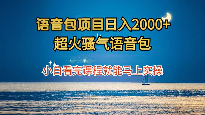 语音包项目 日入2000+ 超火骚气语音包小白看完课程就能马上实操-太奇网创联盟