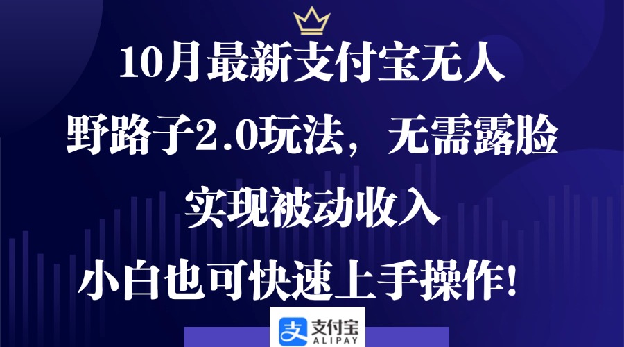 10月最新支付宝无人野路子2.0玩法，无需露脸，实现被动收入，小白也可…-太奇网创联盟